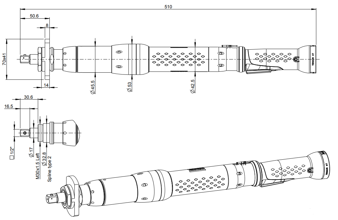Atlas电动扳手ETD ST81-120-13结构图 Atlas电动扳手ETD ST81-120-13结构图